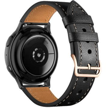 GS Univerzalni usnjen pas 20 mm, z zlato zaponko, črne barve