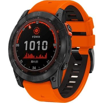 GS Silikonski pašček QuickFit za Garmin Fenix 22 mm, oranžen / črn