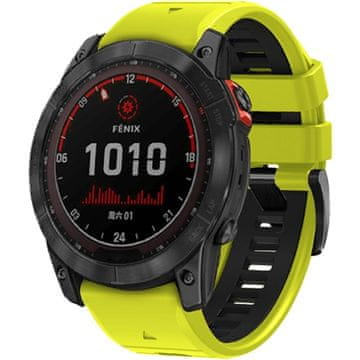 GS Silikonski pašček QuickFit za Garmin Fenix 22mm, rumen/črn