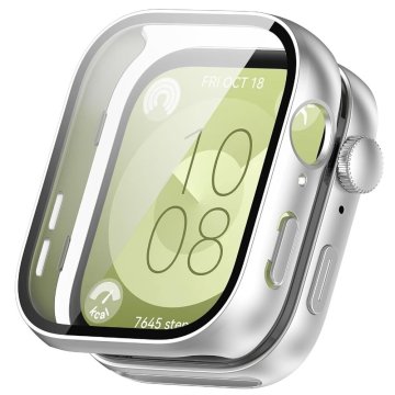 GS Ovitek 2 v 1 + kaljeno steklo za Huawei Watch Fit 3, srebrn