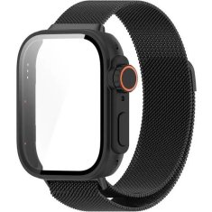 GS Milanska zapestnica + ovitek 2 v 1 + kaljeno steklo za Huawei Watch Fit 3, črna