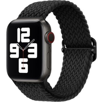 GS Najlonski pašček za Apple Watch 1/2/3/4/5/6/7/8/9/10/11/SE 38/40/41/42 mm, črne barve