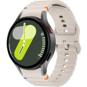 GS Silikonski pašček za Samsung Galaxy Watch 4/5/6/7/FE 40/42/43/44/45/46/47 mm, bež