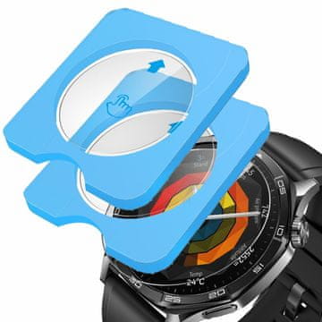 Overboard 2x kaljeno steklo za Huawei Watch GT 5 46 mm, z okvirjem za montažo