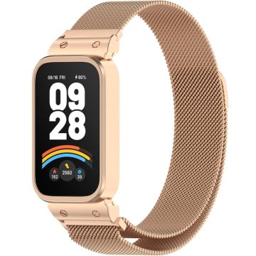 GS Milanska zapestnica za Xiaomi Smart Band 9 Active / Xiaomi Redmi Band 3, roza in zlata