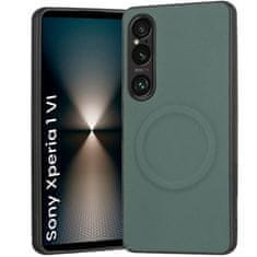 GS Ovitek za Sony Xperia 1 VI, usnjen hibridni MagSafe, zelen