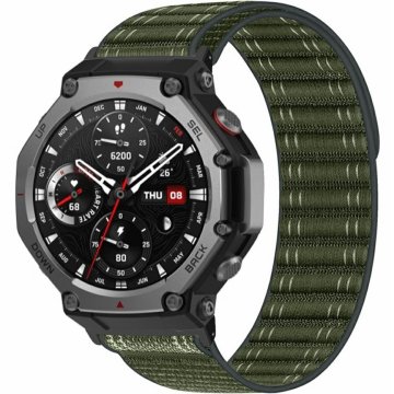 GS Najlonski pašček s PC priključkom za Amazfit T-Rex 3 - temno zelen