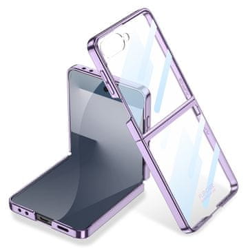 GS Ovitek s steklom za Samsung Galaxy Z Flip7 5G, ohišje za računalnik, vijolično