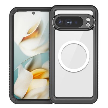 Vodoodporno ohišje IP68 za Google Pixel 10 Pro XL, rdeča paprika, za MagSafe, prozorno s črnim okvirjem