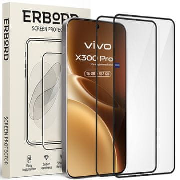 Overboard 2x kaljeno steklo za Vivo X300 Pro, 3D polno, steklo za celoten zaslon