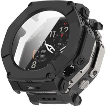 GS Ovitek 2 v 1 + kaljeno steklo za Amazfit T-Rex Ultra 2, črn