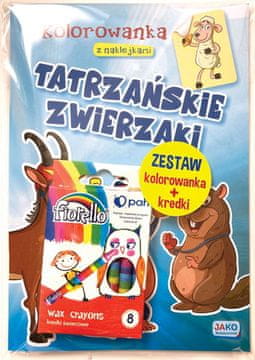 JAKO Živali iz Tater. Pobarvanka z nalepkami in barvicami.