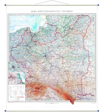 Republika Poljska iz leta 1934 - ponatis. Stenski zemljevid