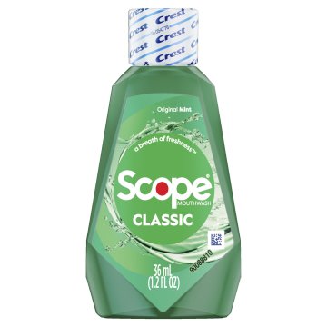Ustna vodica Scope Classic, močan okus mete, s CPC, 36 ml