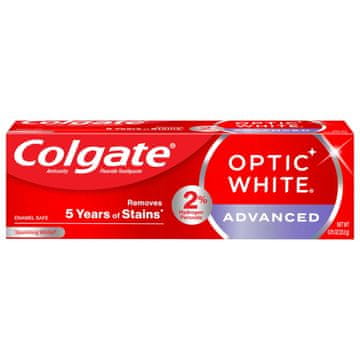 Colgate Zobna pasta, , Optic White Advanced, bleščeče bela, intenziven učinek beljenja zob, 21,2 g
