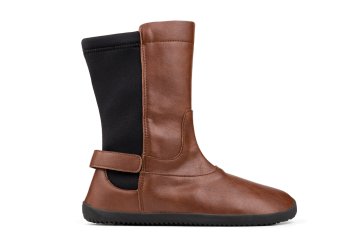 Ahinsa shoes Dámské bosi polokozačky hnědé 37
