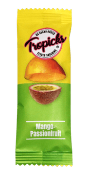 Tropicks Tropics ploščica s sušenim mangom in pasijonko, 20 g