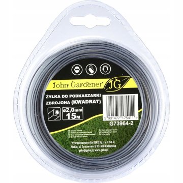 GEKO John Gardener 2,0 mm 15 m kvadratna ojačana nit za kosilnico
