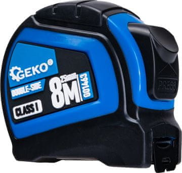 GEKO dvostranski merilni trak 8 m/25 mm avtonajlon razred I