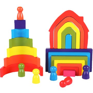 LESENI LOGIČNI KOMPLET ARCY RAINBOW VELIKI KOMPLET BLOKOV JHTOY-280
