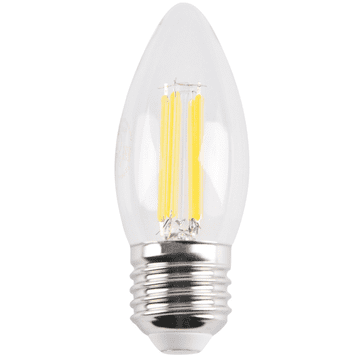 LED žarnica z žarilno nitko C37 E27 4,5W 4000K 550lm PROZORNA platinasta 316516 Polux