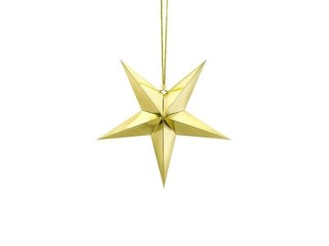PartyDeco Papirnata zvezda, 30 cm, zlata