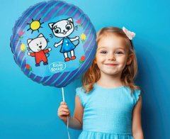 GoDan Folija balon z motivom muce in nune, 46 cm