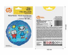 GoDan Folija balon z motivom muce in nune, 46 cm