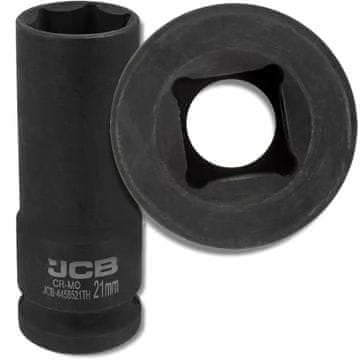 JCB GLOBOKI UDARNI NASTAVEK, TANKOSTENSKI, 1/2" Cr-Mo, 6-kraki, 21 mm
