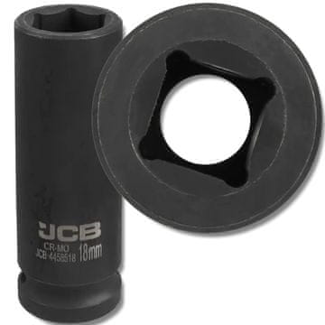 JCB GLOBOKI UDARNI KLJUČ 1/2" Cr-Mo 6-kraki 18 mm NASADNI KLJUČ