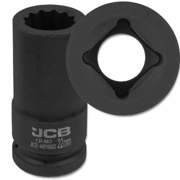 JCB GLOBOKI UDARNI KLJUČ 3/4" Cr-Mo 12-kraki 22 mm NASADNI KLJUČ