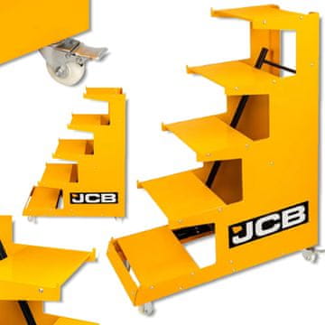 JCB Mobilni razstavni regal 5 polic do 300 kg 135x100x40 cm 4 kolesa