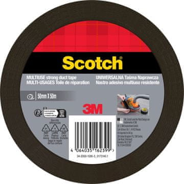 3M Škotski popravni trak črne barve, močan, 50 mm x 50 m, 1 kos