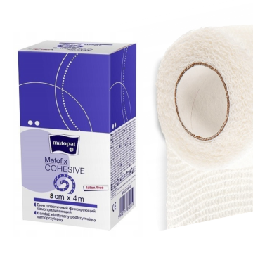 Matopat Kohezivni povoj 8 cm x 4 m elastičen samolepilni Matofix Cohesive 1 kos