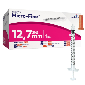 Inzulinska brizga z iglo 1 ml U-100 G29 (0,33X12,7) BD Micro Fine 100 kosov