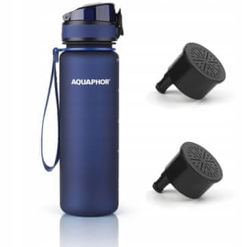 Aquaphor City filtrirna steklenica 500 ml + 2 filtra, temno modra