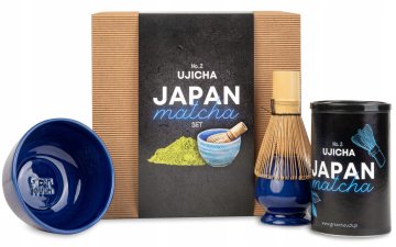 JAPONSKI MATCHA SET 80 G UJICHA VSAKDANJE ZELENA SKLEDICA NA DOTIK