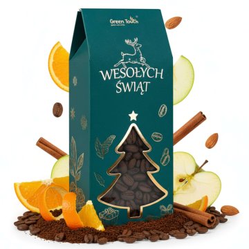 Aromatizirana božična kavna zrna SILENT NIGHT cimetovo-jabolčna 120 g v škatli