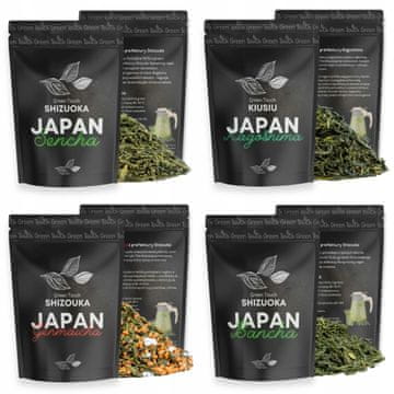 JAPONSKI KOMPLET ZELENEGA ČAJA 400 g BANCHA SENCHA KAGOSHIMA GENMAICHA