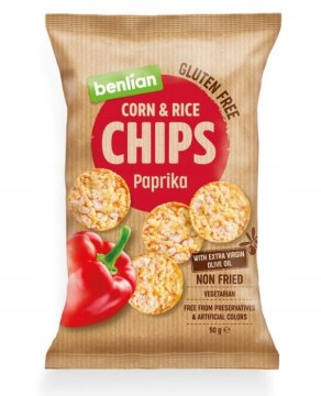 Benlian Koruzni in riževi čips - poper 50g
