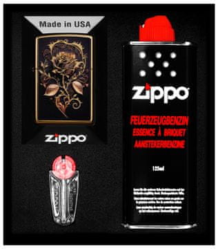 Darilni set vžigalnikov ZIPPO GOLDEN ROSE DESIGN št. 1