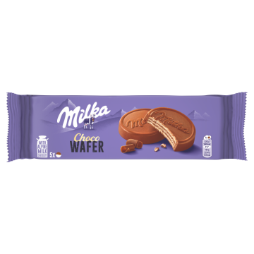 Mondelez Milka čokoladni oblati Oblati s kakavovo kremo, preliti z mlečno čokolado 150 g (5 x 30 g)