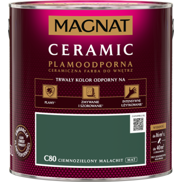 MAGNAT CERAMIC KERAMIČNA STENSKA BARVA TEMNO ZELENA MALAHITN C80 2,5 L