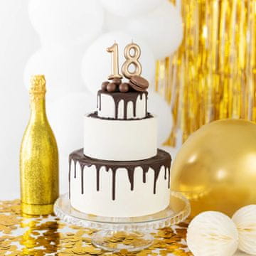 PartyPal Svečka za torto številka 0 Zero Gold