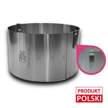 Nastavljiv okrogel pekač za torto premera 18-30 cm z višino roba 12 cm.