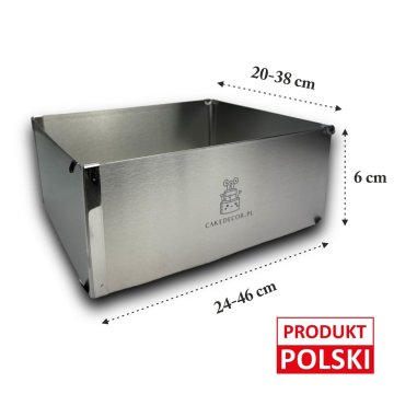 Nastavljiv, fiksen, pravokoten rob. Višina 6 cm.