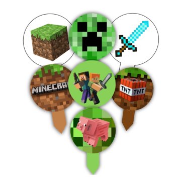 Minecraft okraski za kolačke z oblati, 14 kosov