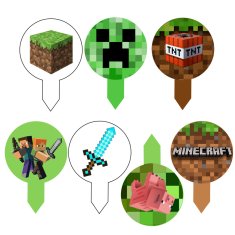 Minecraft okraski za kolačke z oblati, 14 kosov