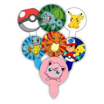 Pokemon dekoracija vafljev 14 kosov za kolačke