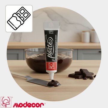 Modecor črno barvilo za čokolado in mastne paste 15 g